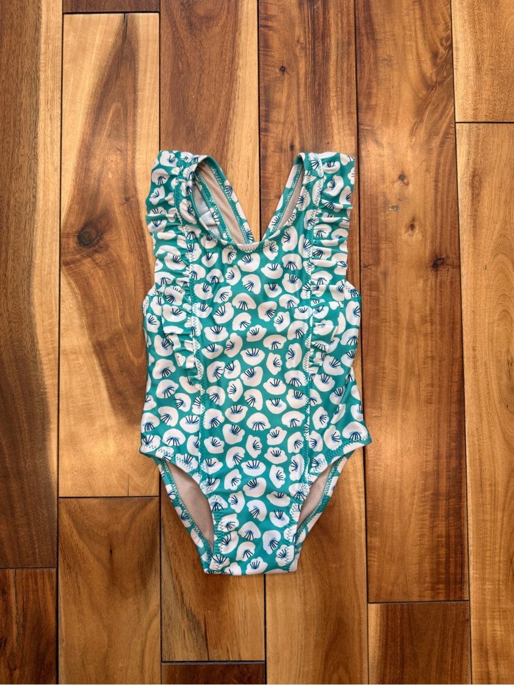 Like New Tea- Baby Teal Floral One-Piece Swimsuit